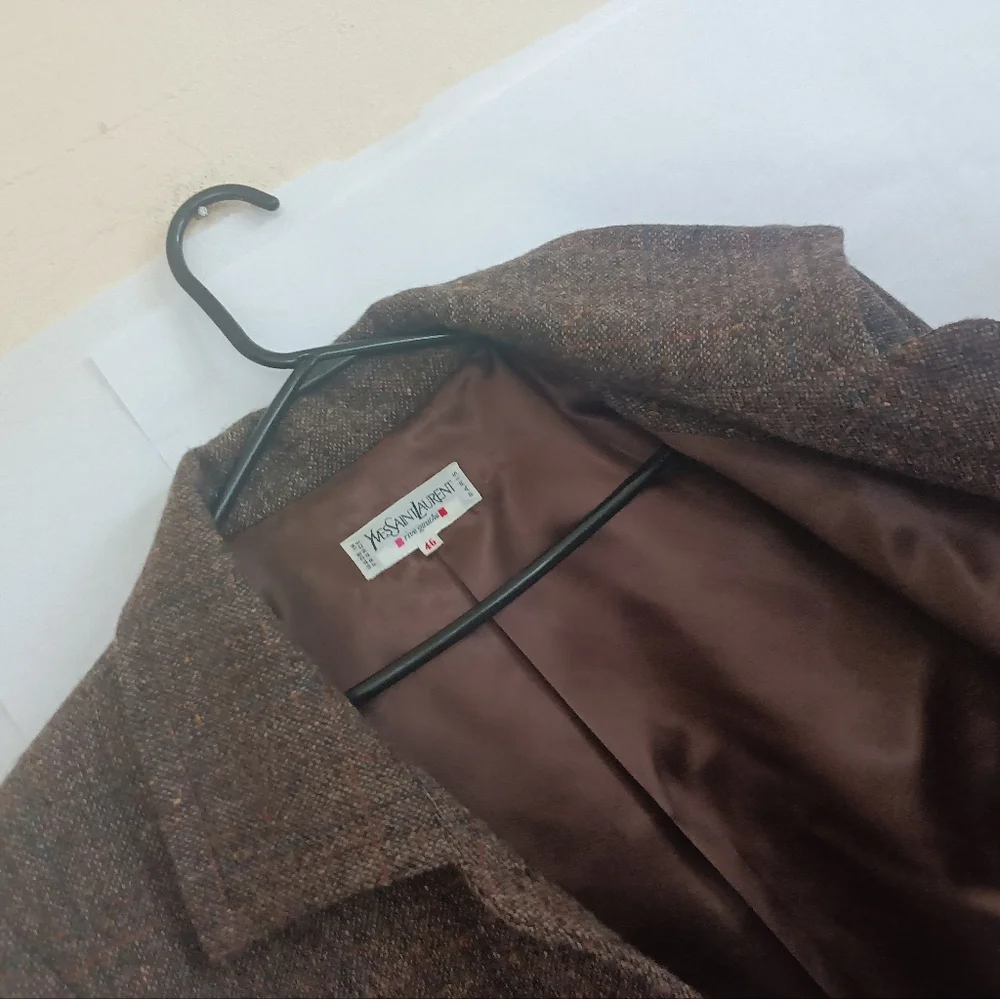 ♥️Saint Laurent rive gauche wool blend vintage blazer size 46 - Picture 9 of 13